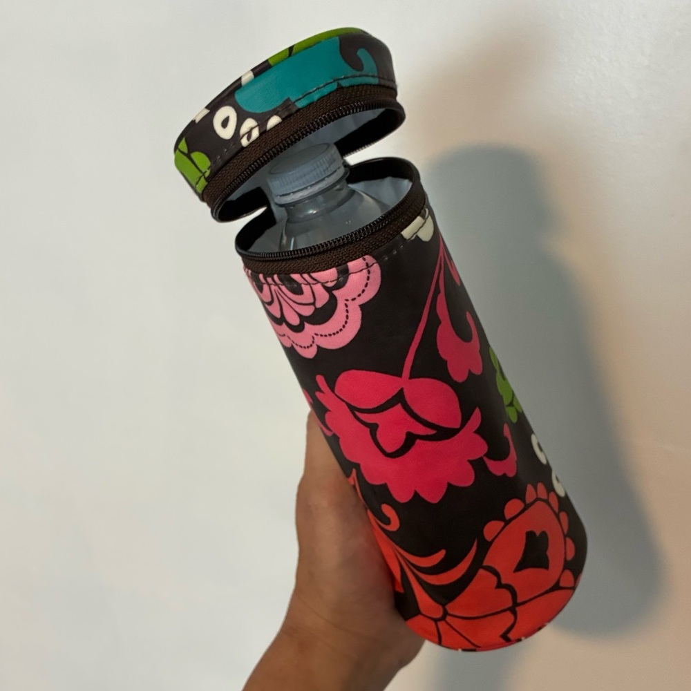 Vera Bradley Floral Wristlet in Brown and Green